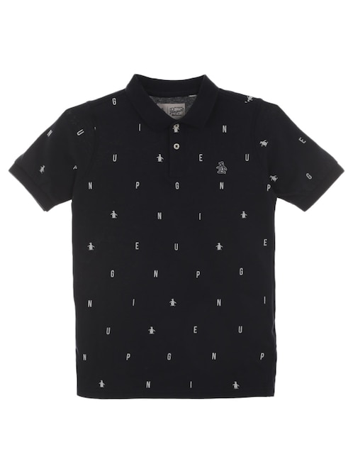 Playera tipo polo de algodón para niño