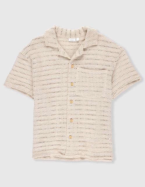 Camisa casual Name It de algodón manga corta para niño