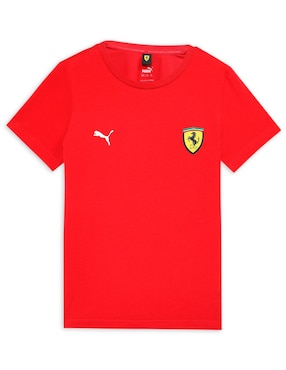 Playera Puma Motorsport Ferrari Race Big Shield Colored Tee Manga Corta Para Niño