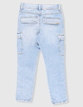 Jeans cargo straight Name It lavado claro para niño