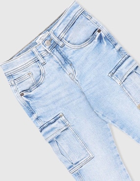 Jeans cargo straight Name It lavado claro para niño