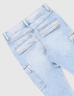 Jeans cargo straight Name It lavado claro para niño