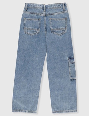 Jeans cargo straight That's It lavado claro para niño