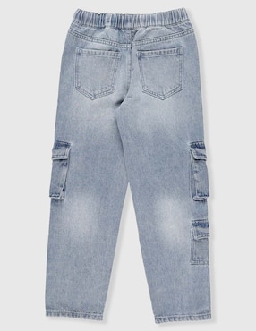 Jeans cargo amplio That's It lavado claro para niño