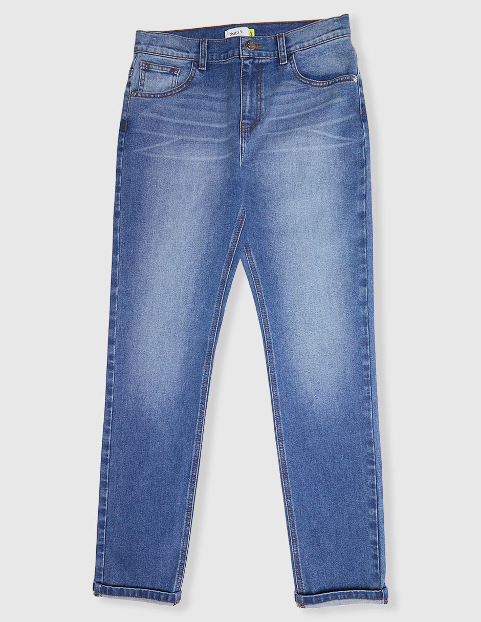 Jeans straight deslavado para niña 1