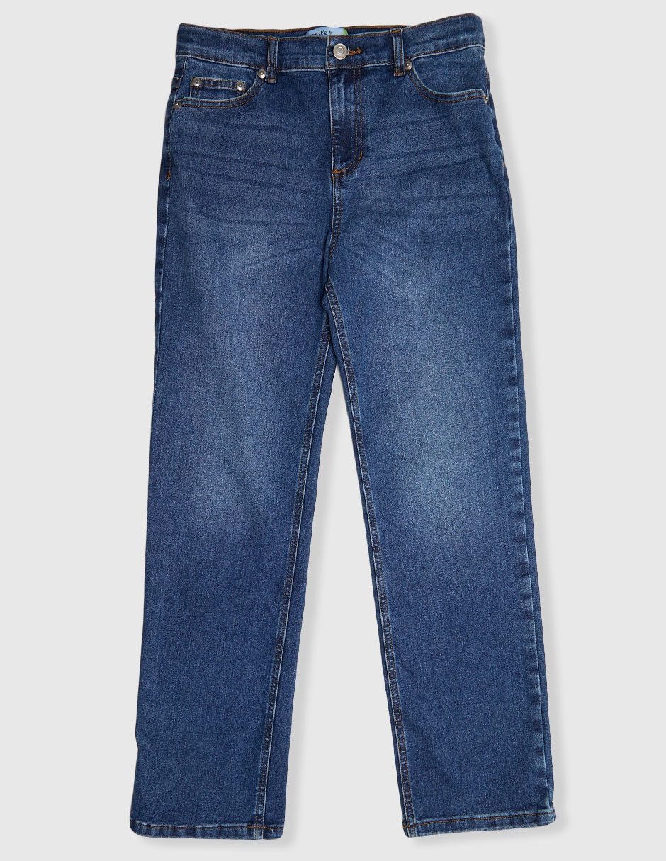 Jeans straight deslavado para niño