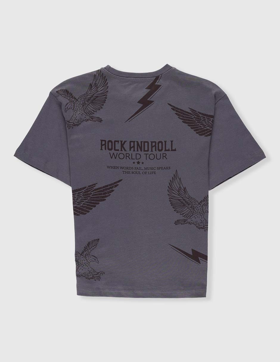Playera Rock And Roll World Tour manga corta para niño 2