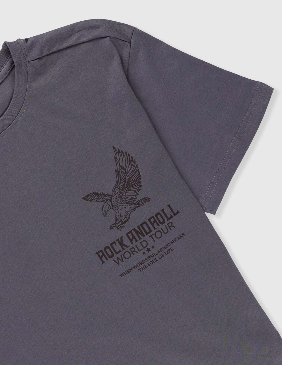 Playera Rock And Roll World Tour manga corta para niño 3