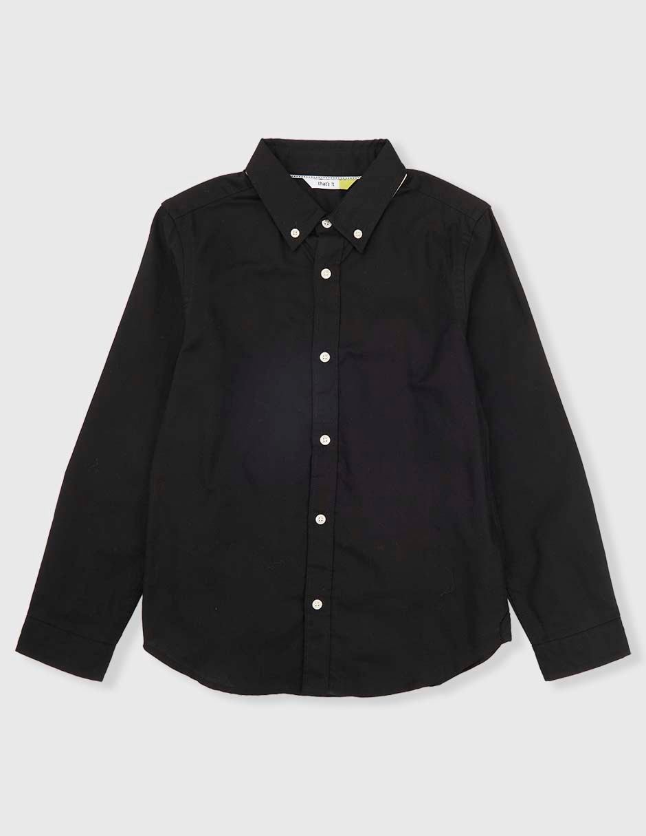 Camisa de vestir de algodón manga larga para niño Camisa de vestir de algodón manga larga para niño