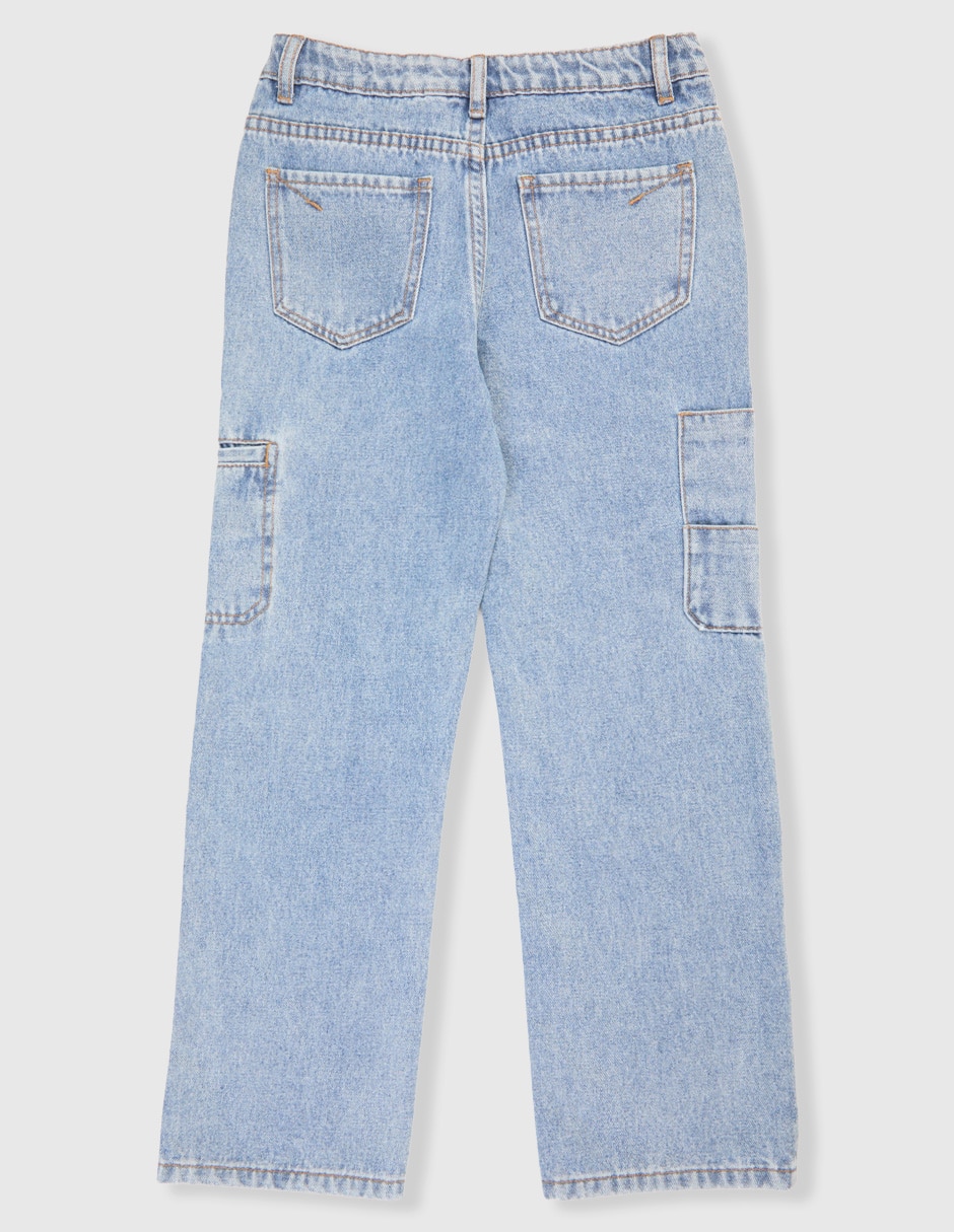 Jeans straight lavado desgastado para niño 2