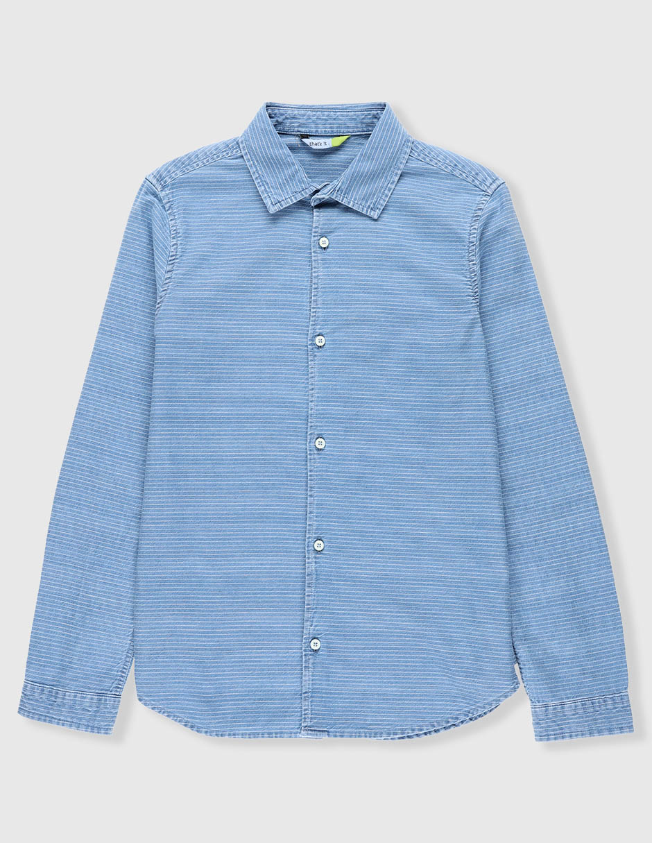 Camisa casual de algodón manga larga para niño
