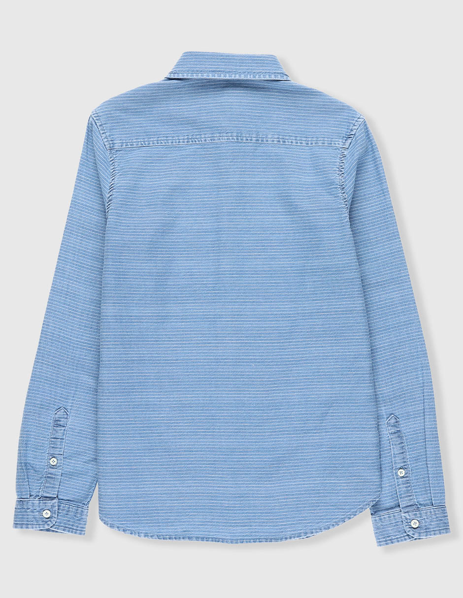 Camisa casual de algodón manga larga para niño 2