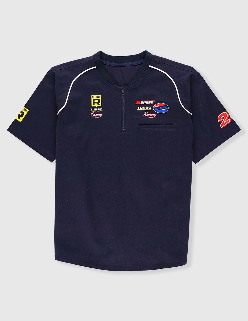 Playera tipo polo Racing team de algodón para niño Playera tipo polo Racing team de algodón para niño