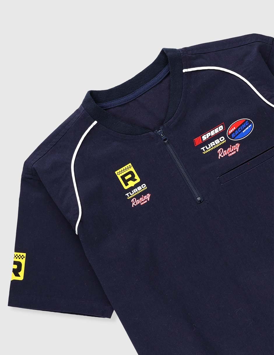 Playera tipo polo Racing team de algodón para niño 4