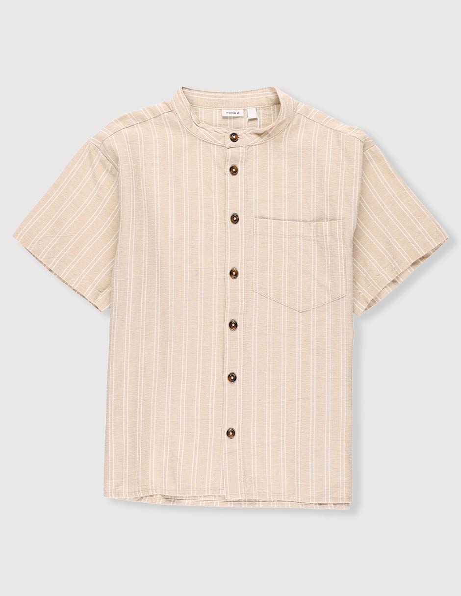 Camisa casual de algodón manga corta para niño Camisa casual de algodón manga corta para niño