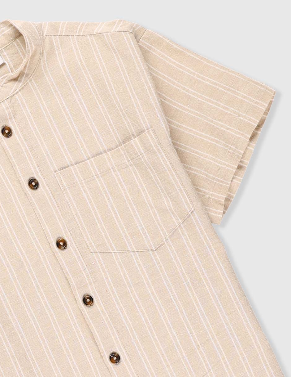 Camisa casual de algodón manga corta para niño 4