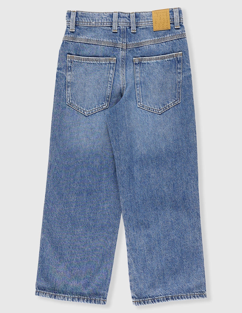 Jeans amplio lavado obscuro para niño 2