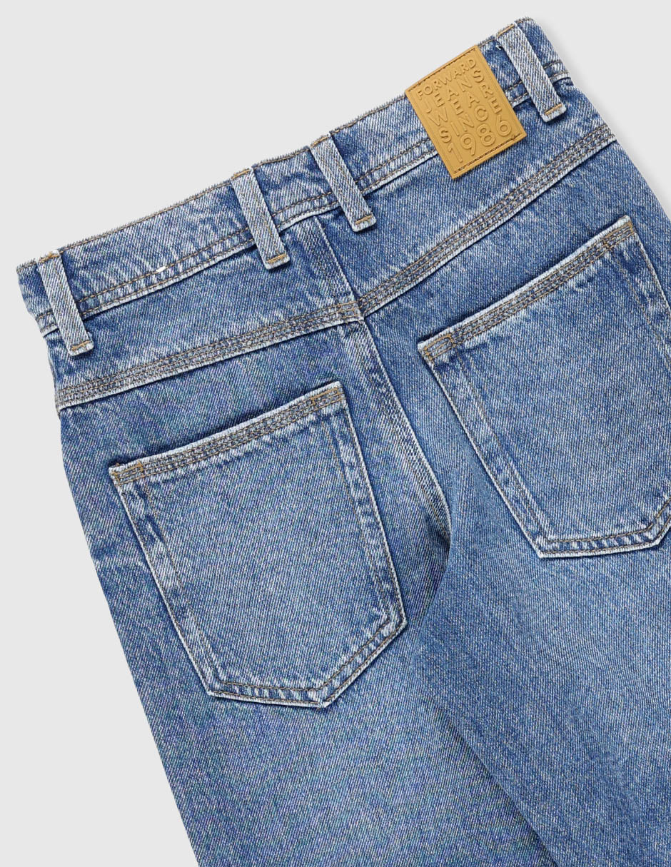 Jeans amplio lavado obscuro para niño 4