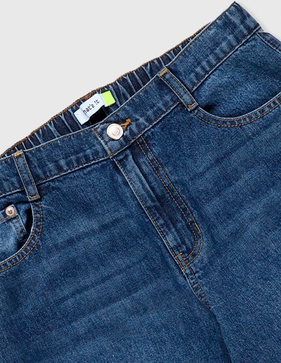 Jeans straight lavado stone wash para niño 3