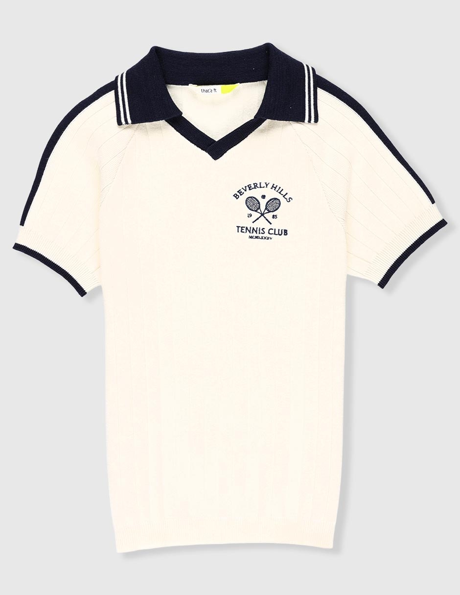 Playera tipo polo de algodón para niño