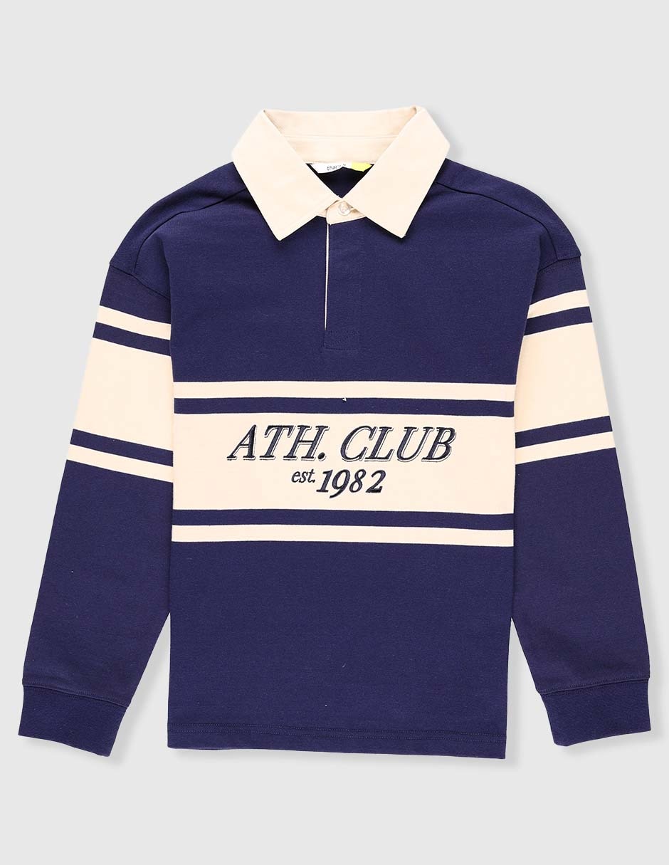 Playera tipo polo de algodón para niño