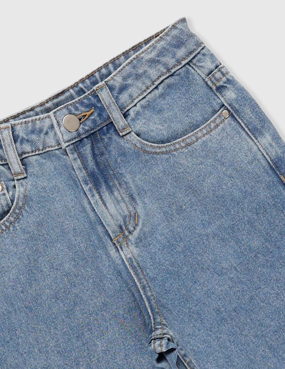 Jeans cargo straight lavado claro para niño 3