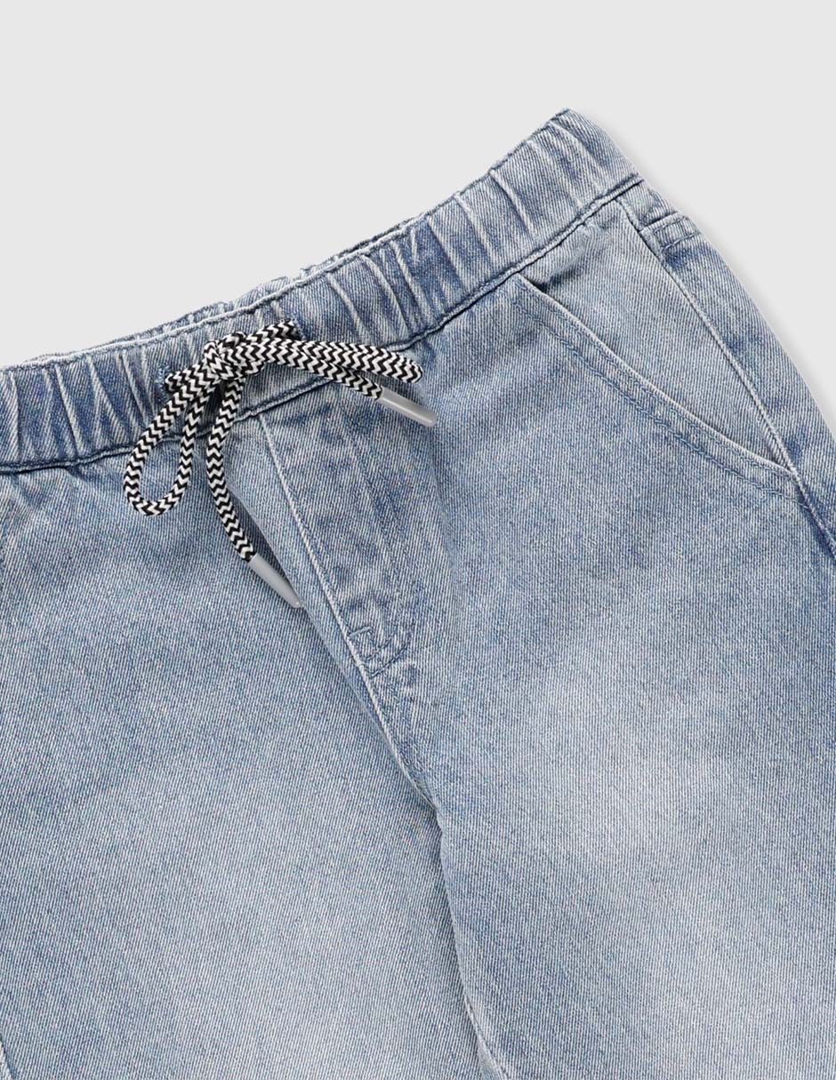 Jeans cargo amplio lavado claro para niño 3