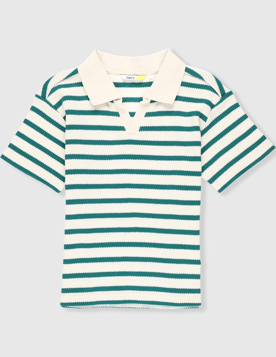 Playera tipo polo de algodón para niño
