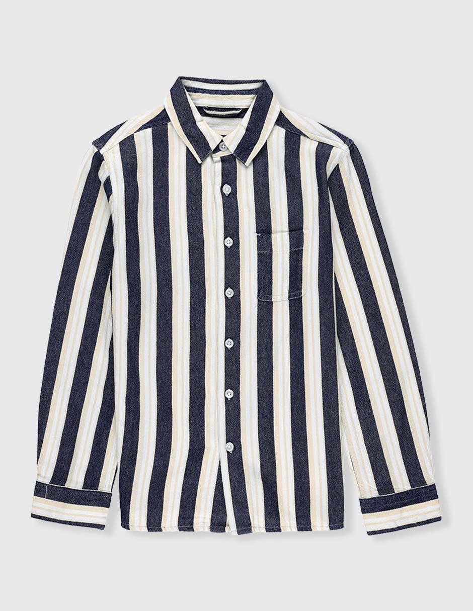 Camisa de vestir de algodón manga larga para niño