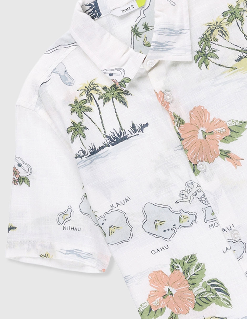 Camisa casual de algodón manga corta para niño 3