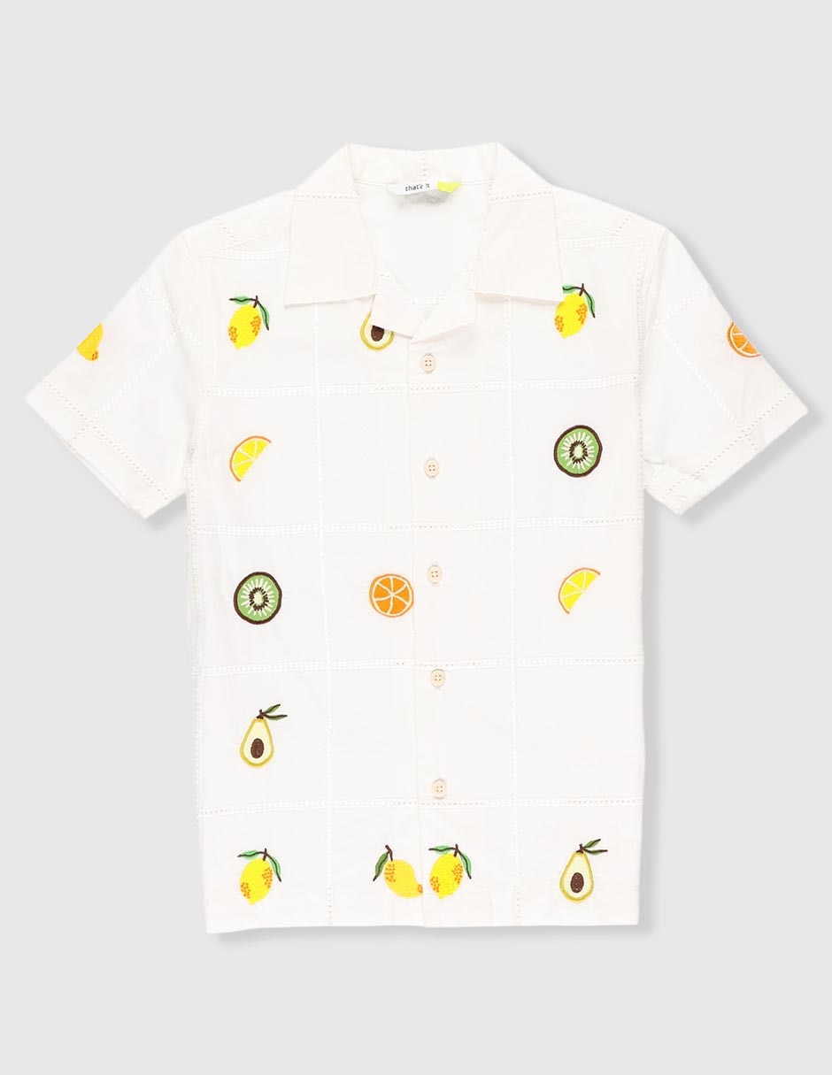 Camisa casual de algodón manga corta para niño