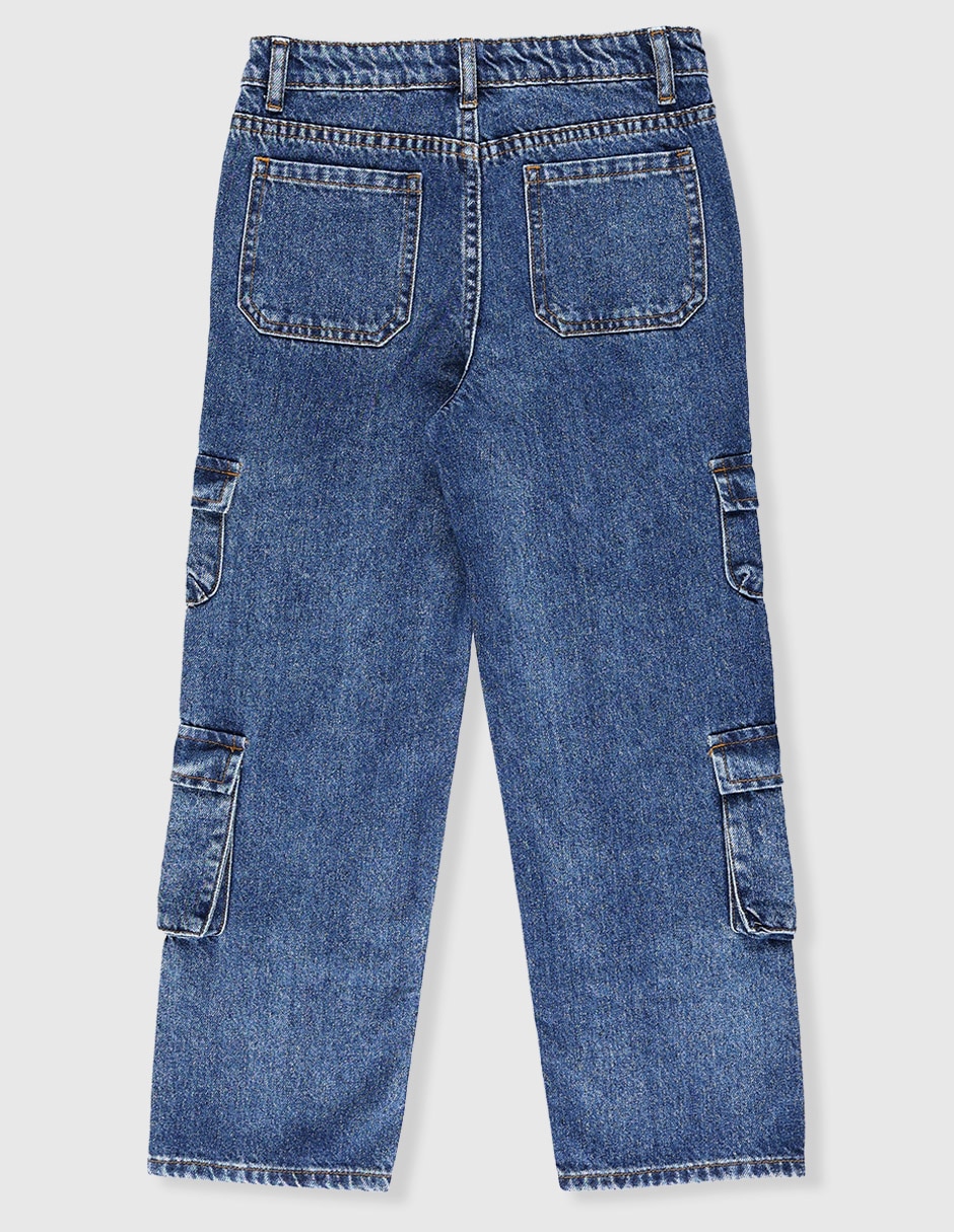 Jeans straight lavado medio para niño 2