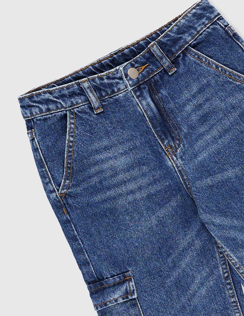 Jeans straight lavado medio para niño 3
