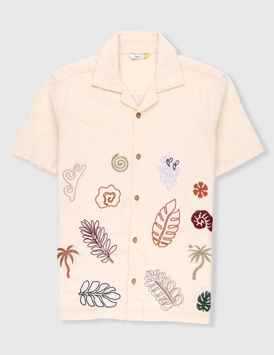 Camisa casual de algodón manga corta para niño