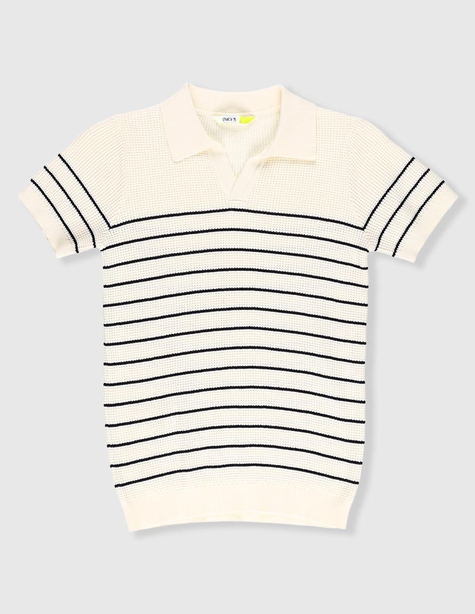 Playera tipo polo de algodón para niño