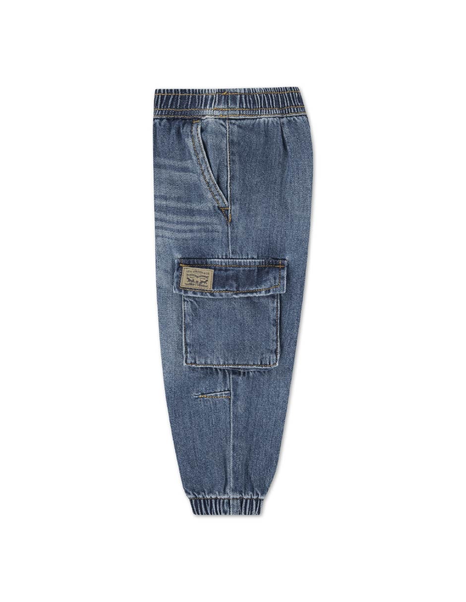 Jeans cargo amplio 81M376-DC3 lavado medio para niño 5
