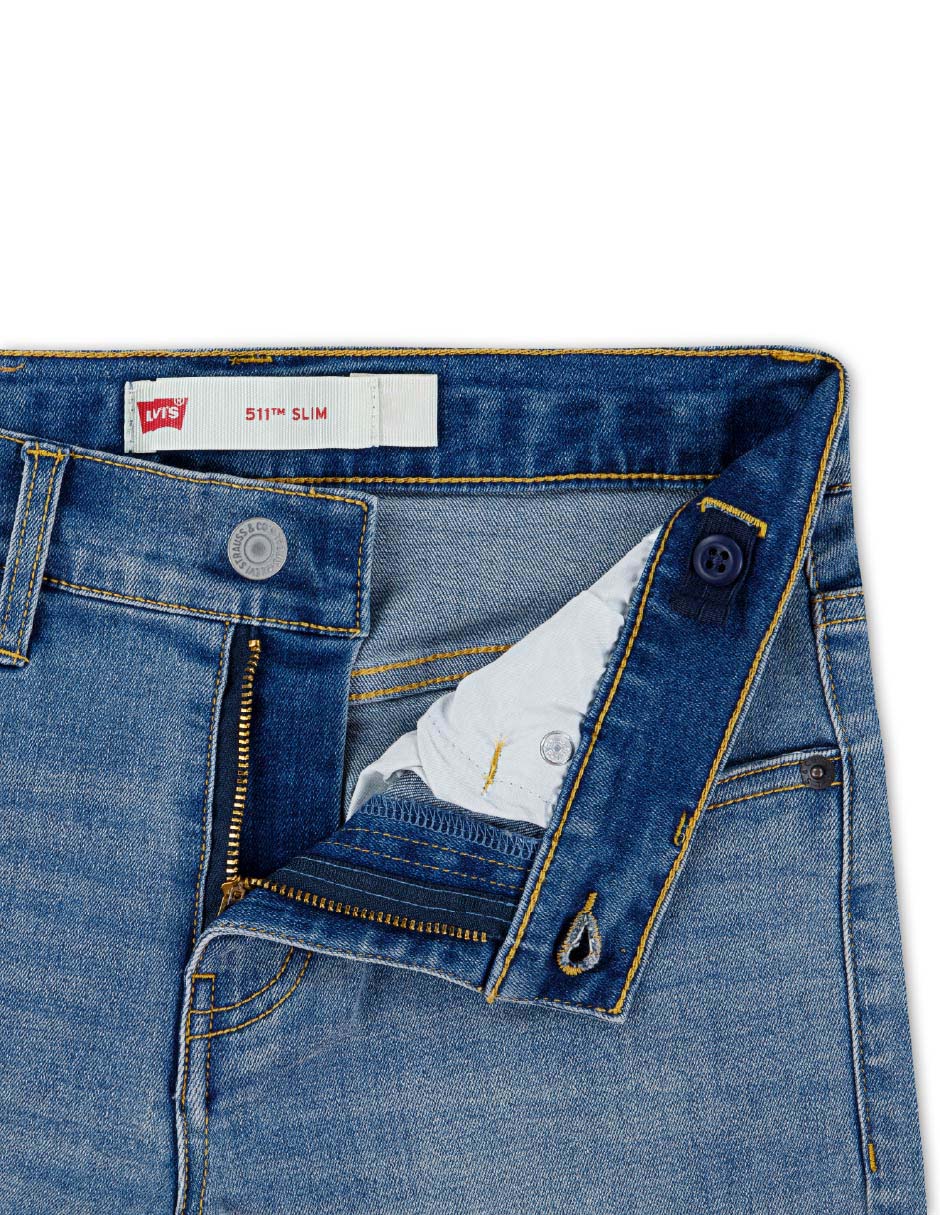 Jeans slim 91L202-BGN lavado medio para niño 3