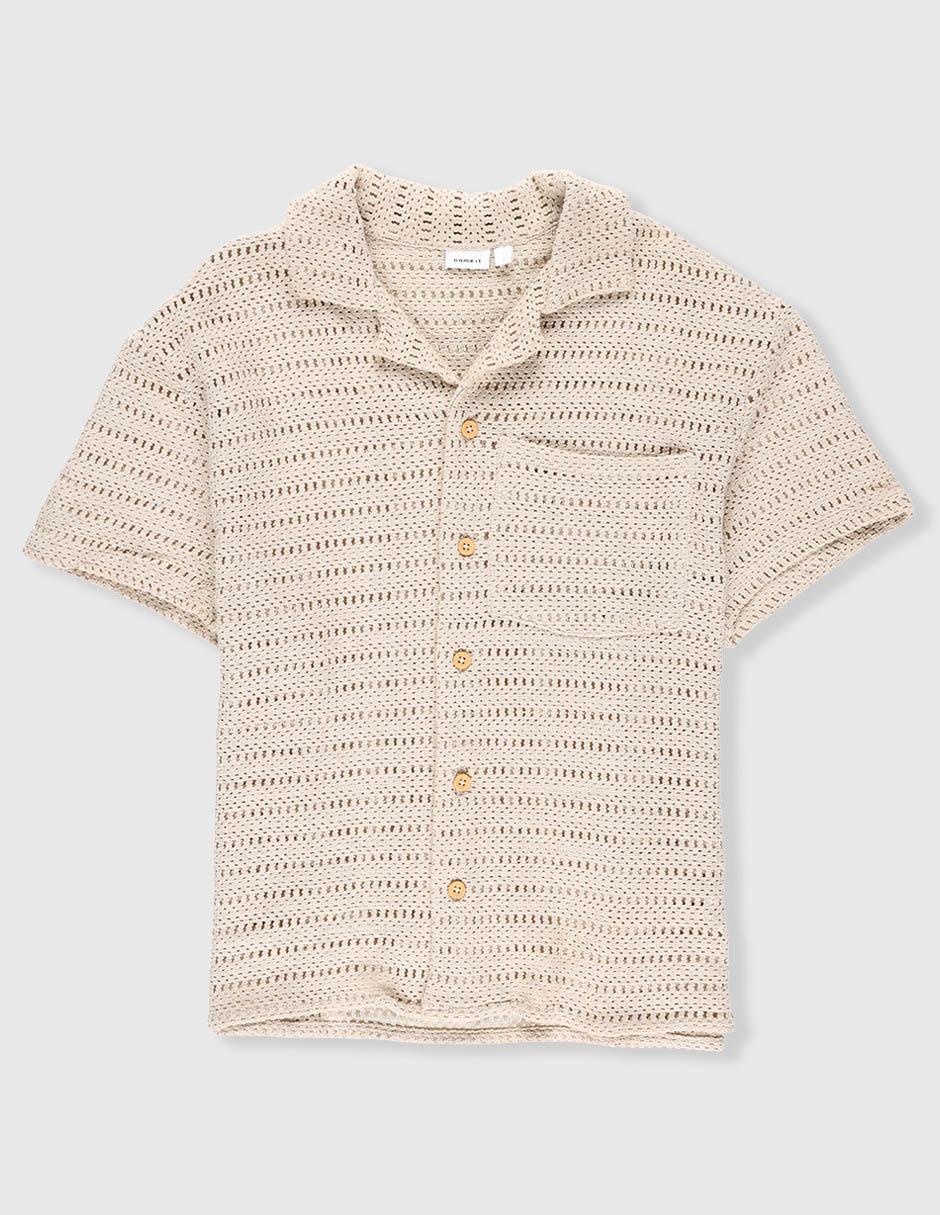 Camisa casual de algodón manga corta para niño Camisa casual de algodón manga corta para niño