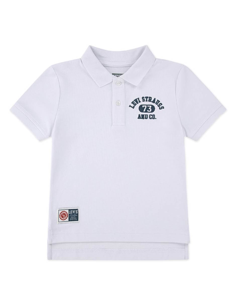 Playera tipo polo de algodón para niño
