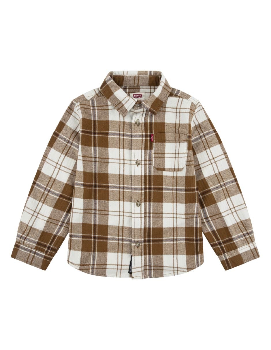 Camisa casual de algodón manga larga para niño