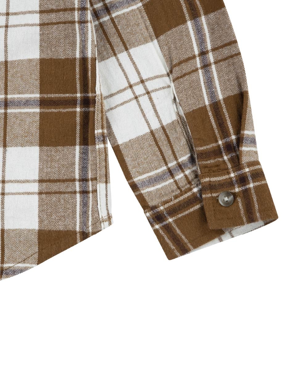 Camisa casual de algodón manga larga para niño 4