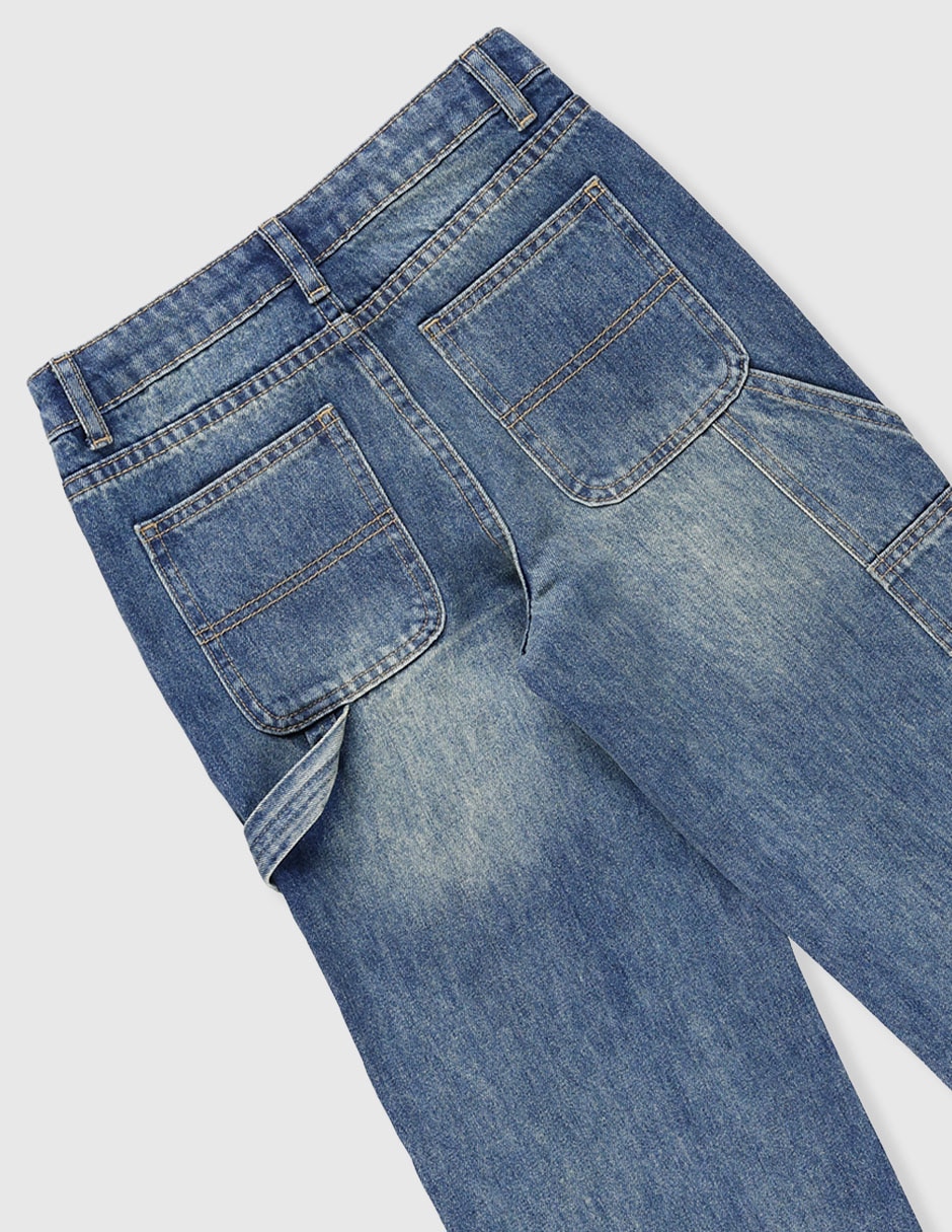 Jeans amplio lavado stone wash para niño 4
