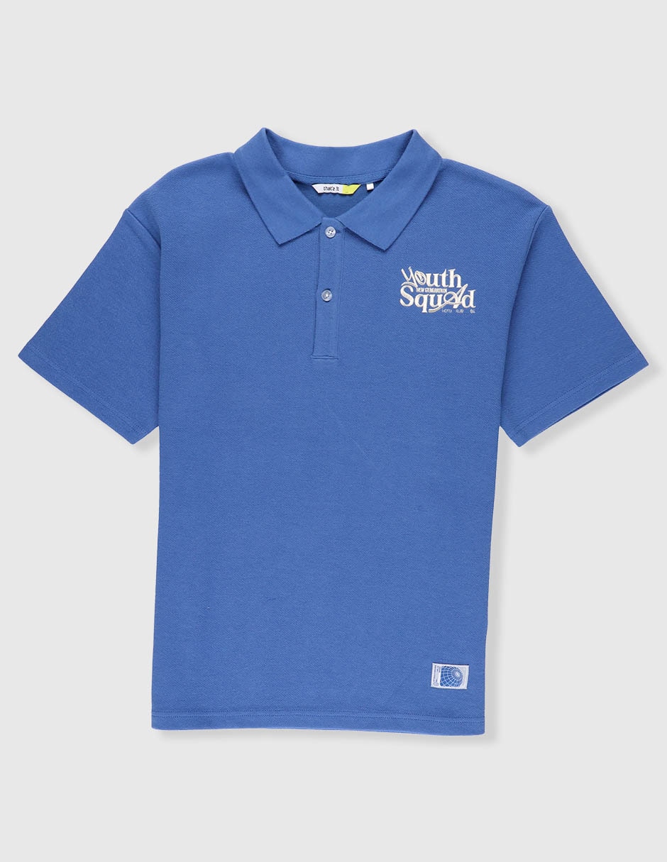 Playera tipo polo de algodón para niño