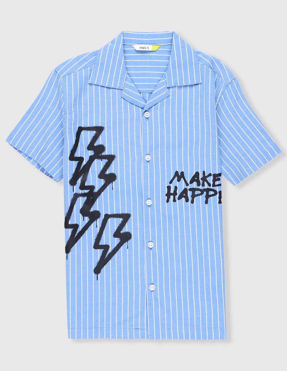 Camisa casual de algodón manga corta para niño