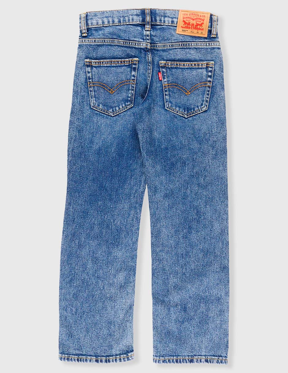 Jeans straight 91N331-L5D lavado stone wash para niño 2