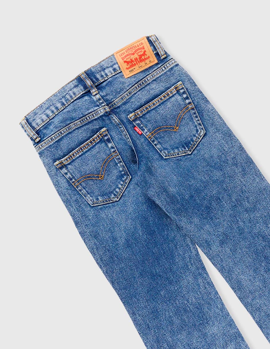 Jeans straight 91N331-L5D lavado stone wash para niño 3