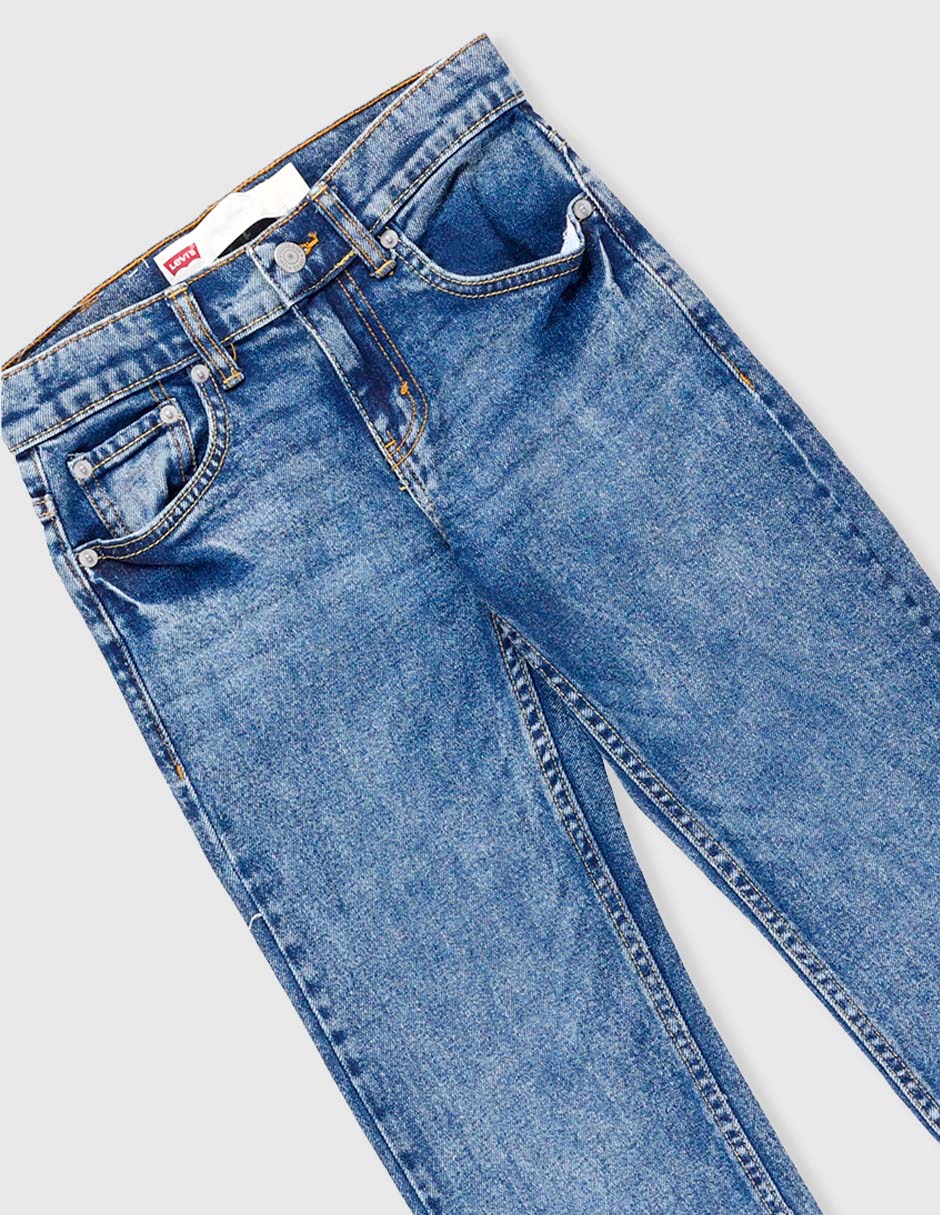 Jeans straight 91N331-L5D lavado stone wash para niño 4