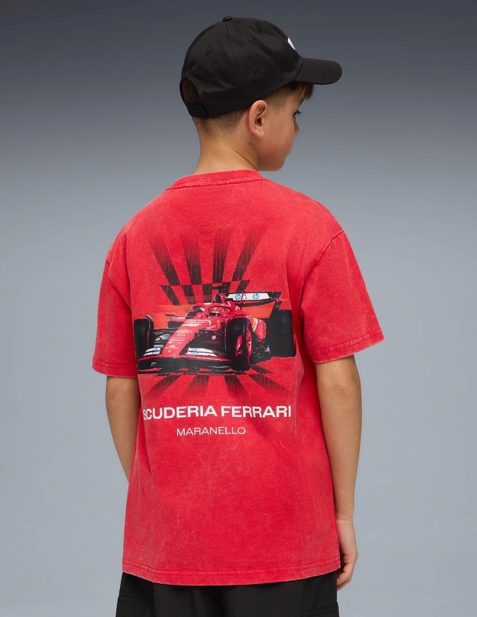 Playera Ferrari Kids Car Graphic Tee manga corta para niño 4